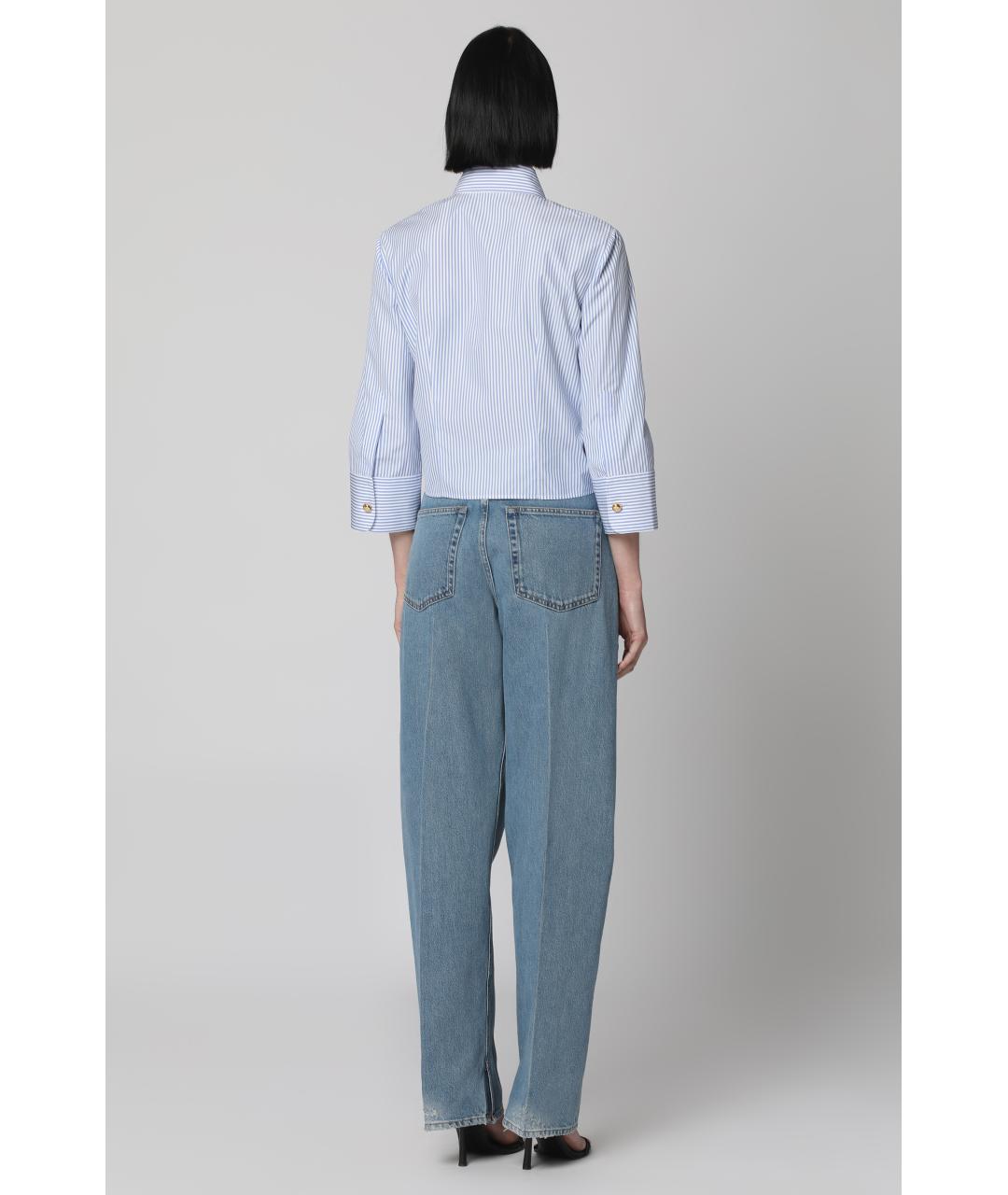 GUCCI Синие хлопковые прямые джинсы, фото 4