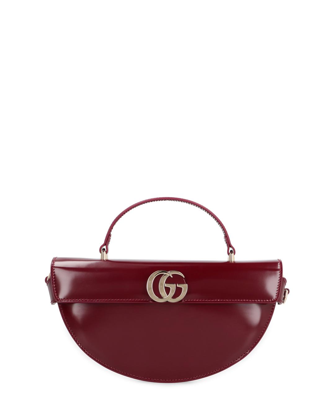 GUCCI Бордовая кожаная сумка с короткими ручками, фото 1