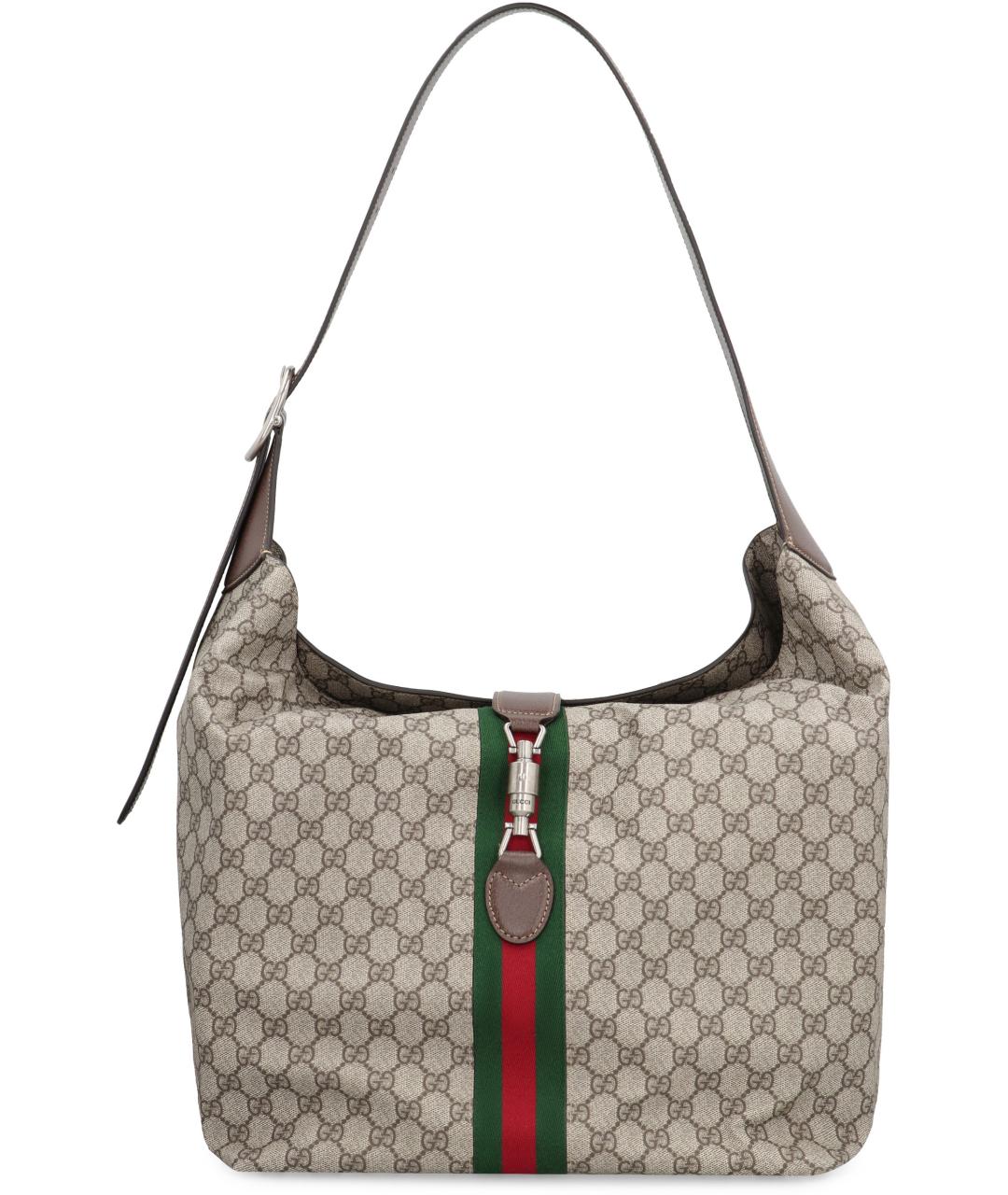 GUCCI Бежевая сумка на плечо из канвы, фото 2