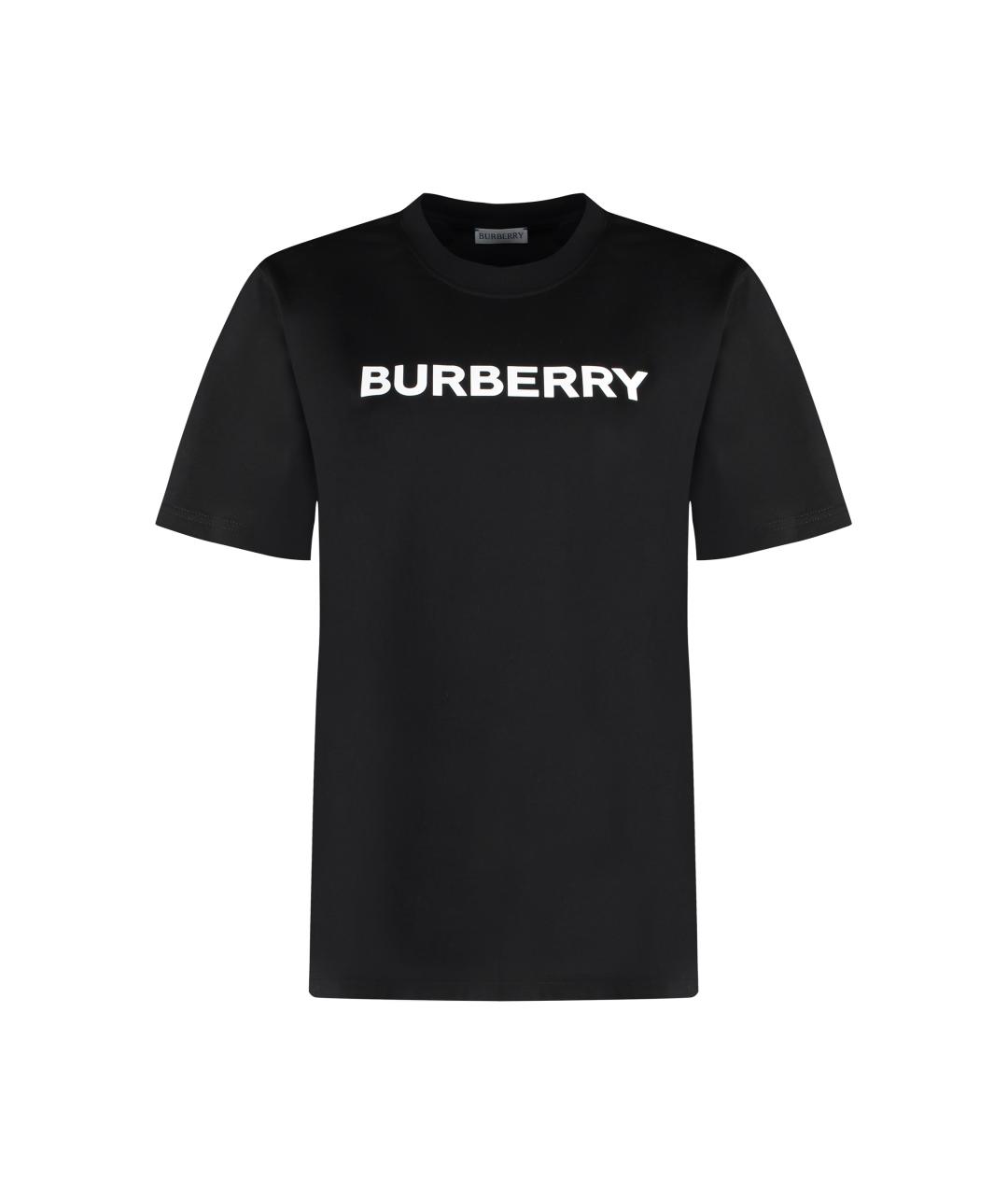 BURBERRY Черная хлопковая футболка, фото 1