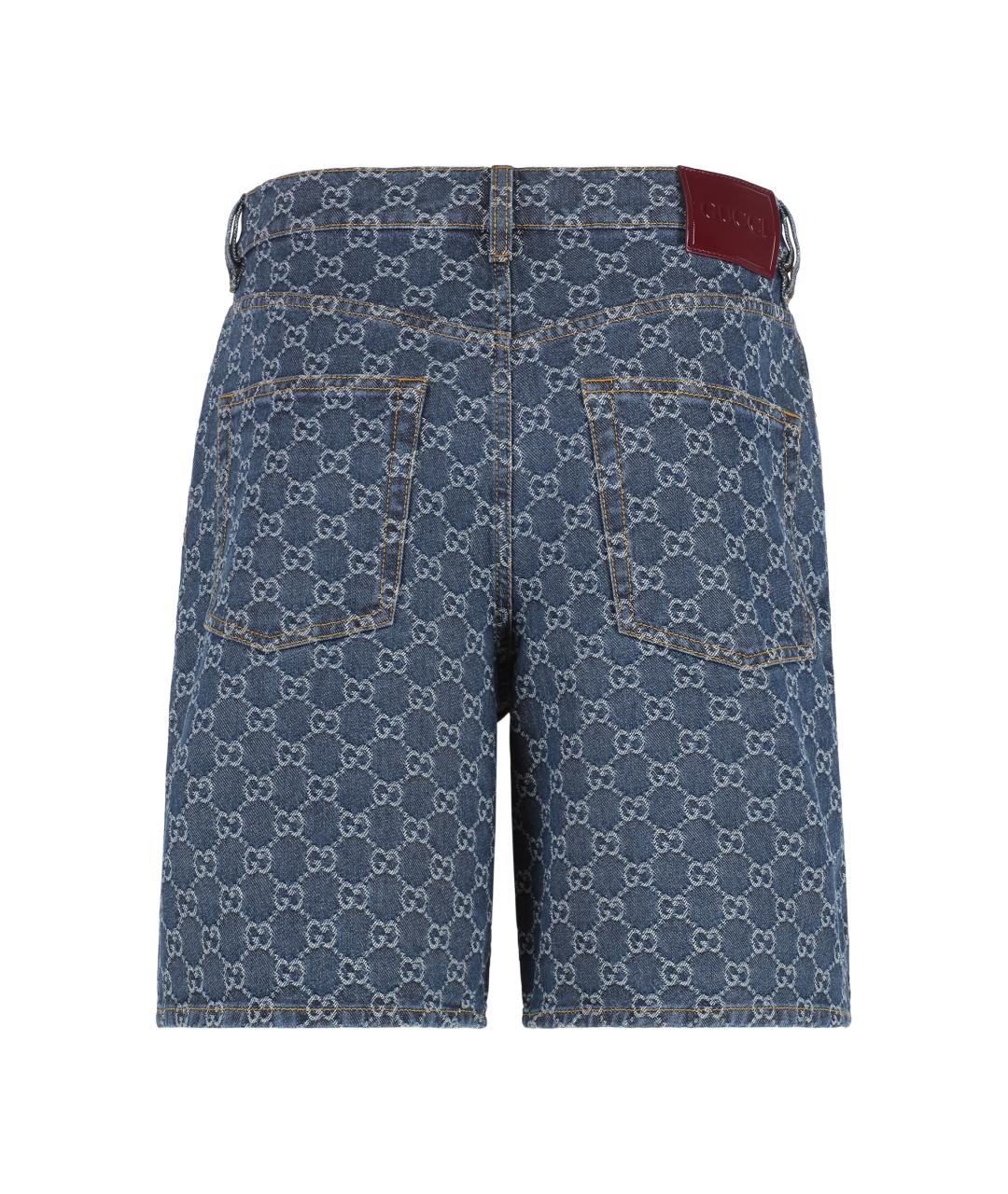 GUCCI Синие хлопковые шорты, фото 2