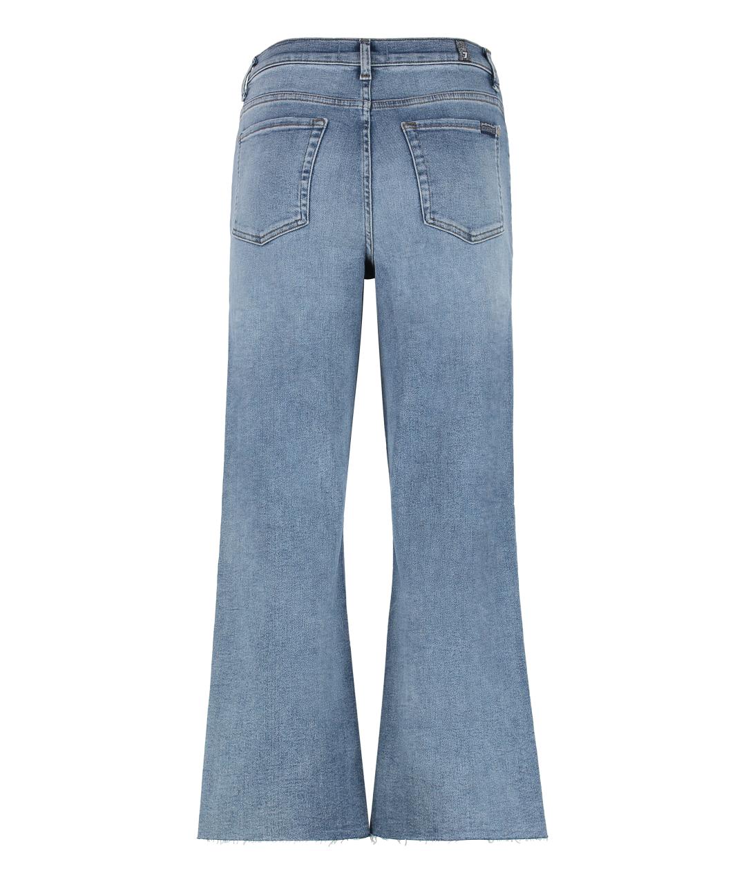 7 FOR ALL MANKIND Синие хлопковые прямые джинсы, фото 2