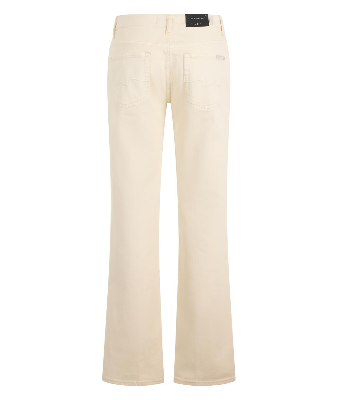 7 FOR ALL MANKIND Бежевые хлопковые прямые брюки, фото 2