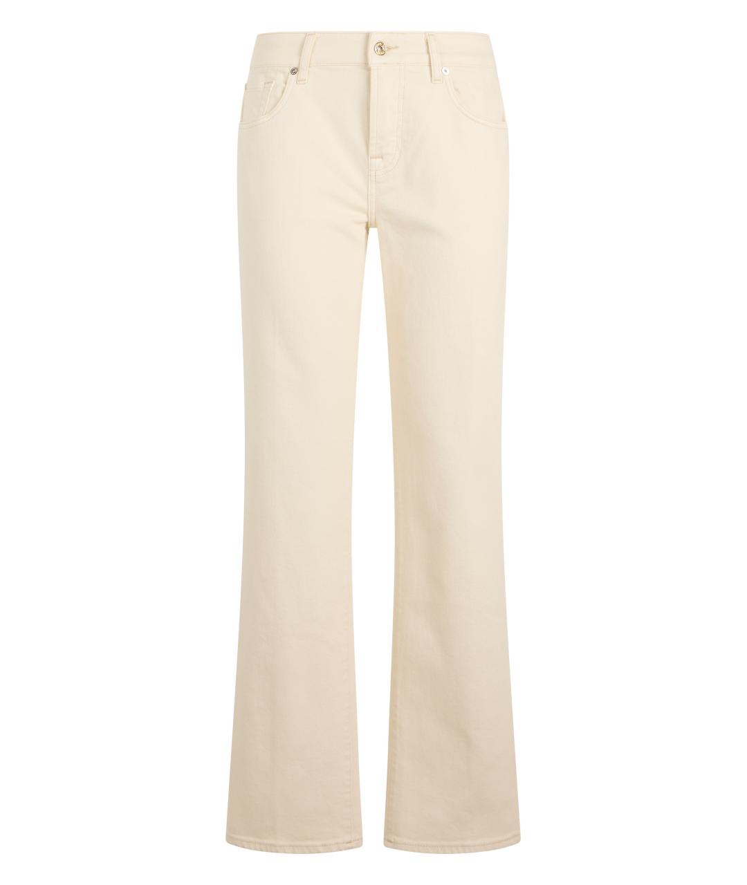 7 FOR ALL MANKIND Бежевые хлопковые прямые брюки, фото 1