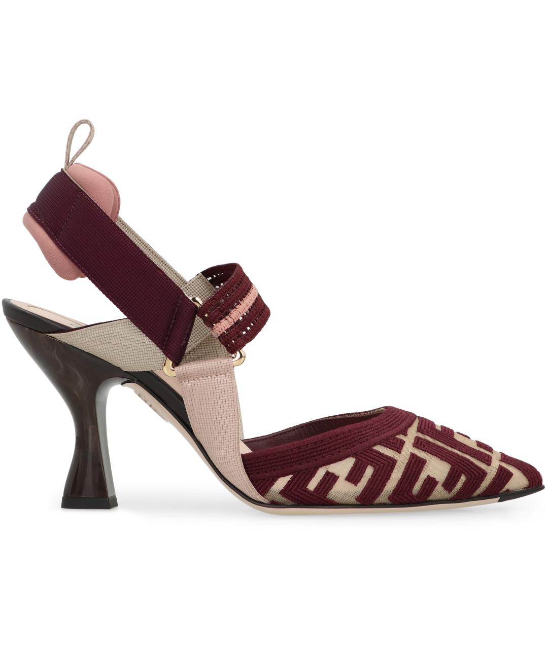 FENDI Бордовые текстильные туфли, фото 2