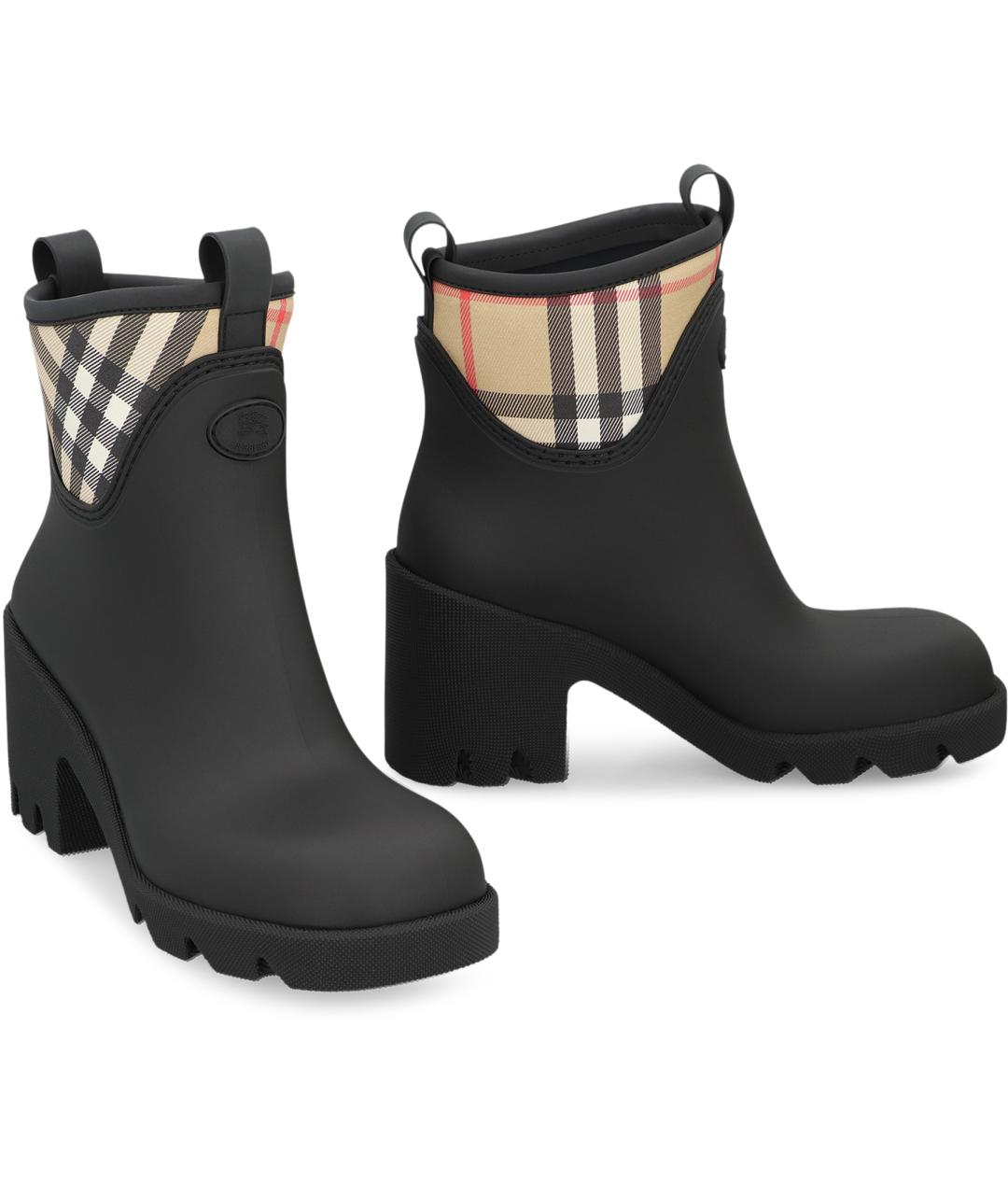 BURBERRY Черные резиновые ботинки, фото 2