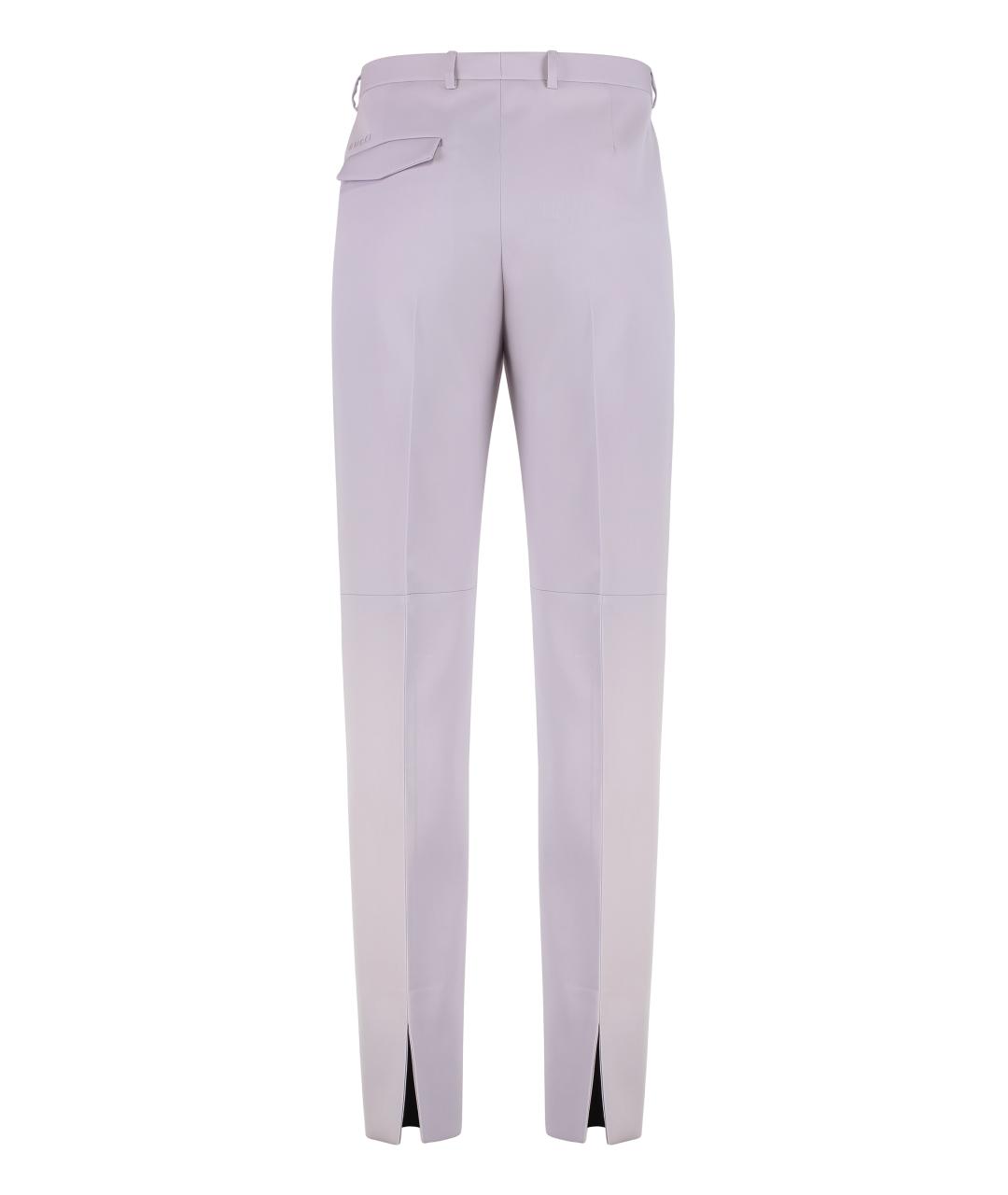 GUCCI Фиолетовые шерстяные брюки чинос, фото 2