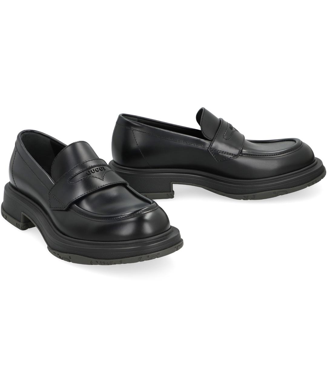 GUCCI Черные кожаные лоферы, фото 2