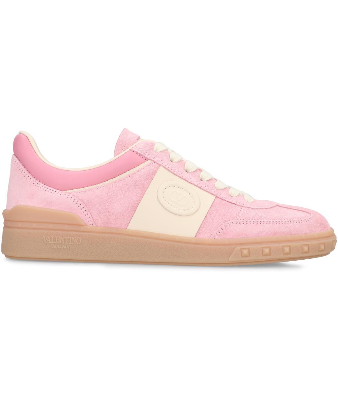 VALENTINO Розовые кожаные кеды, фото 1
