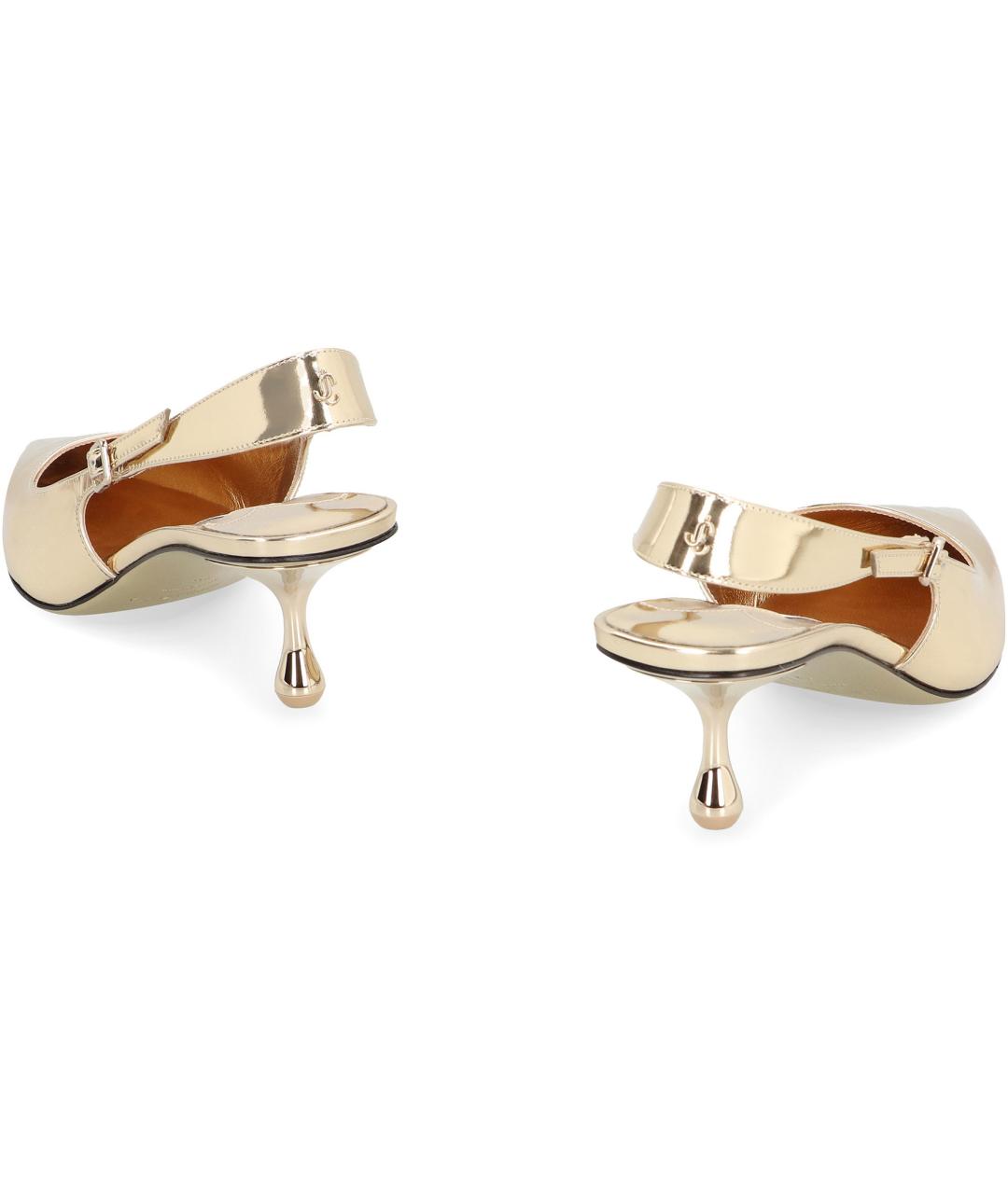 JIMMY CHOO Золотые кожаные туфли, фото 3