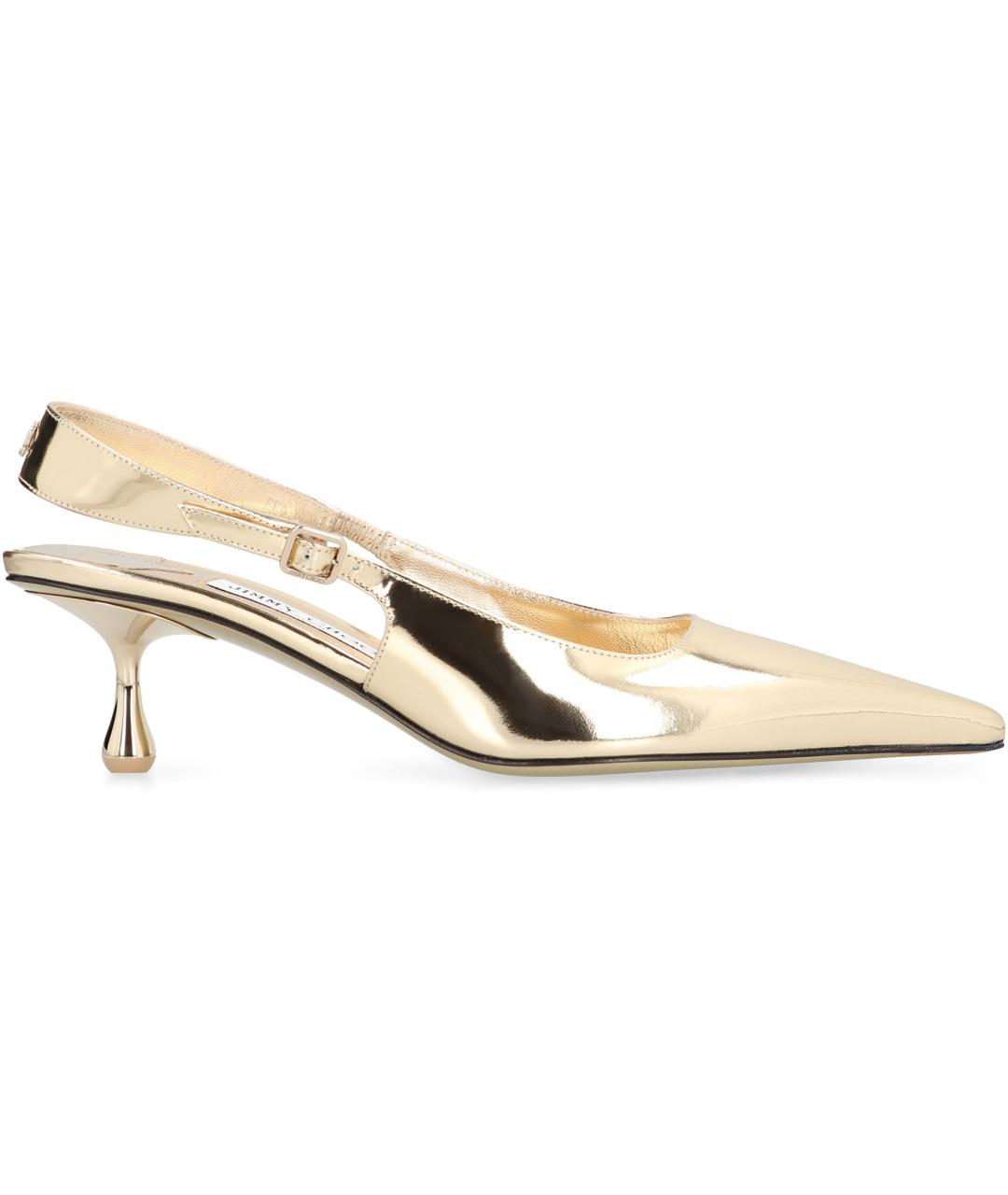 JIMMY CHOO Золотые кожаные туфли, фото 1
