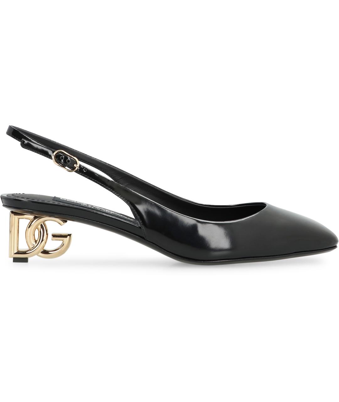 DOLCE&GABBANA Черные кожаные туфли, фото 1