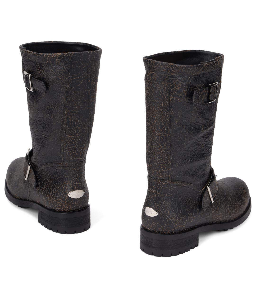 JIMMY CHOO Черные кожаные сапоги, фото 4