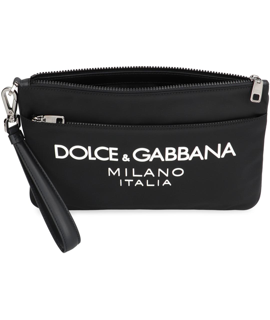 DOLCE&GABBANA Черная синтетическая барсетка, фото 4