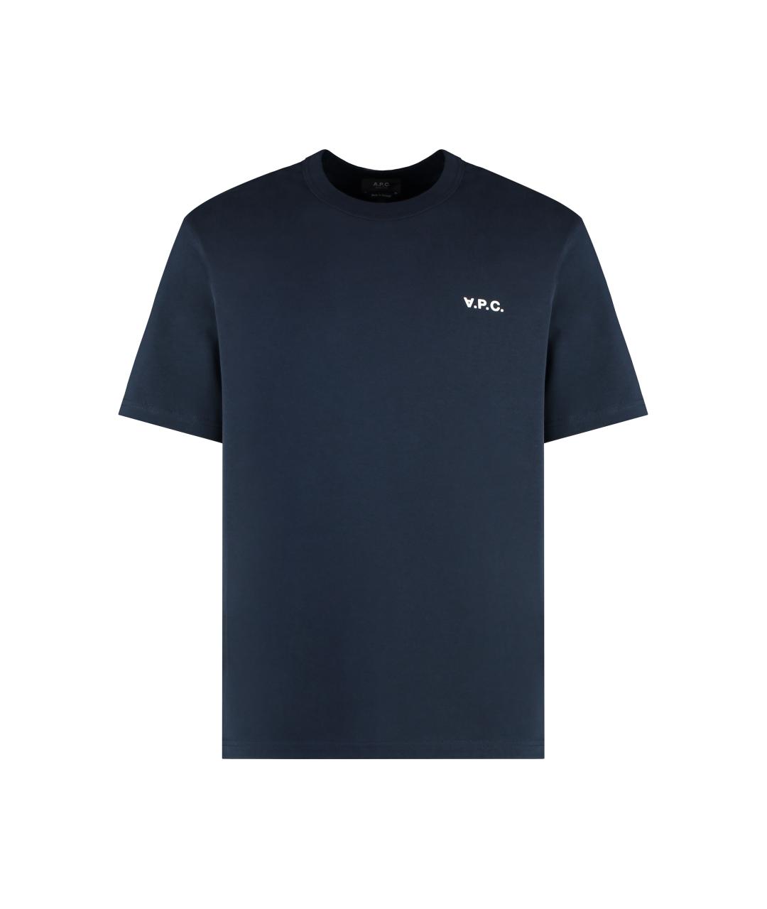 A.P.C. Синяя хлопковая футболка, фото 1
