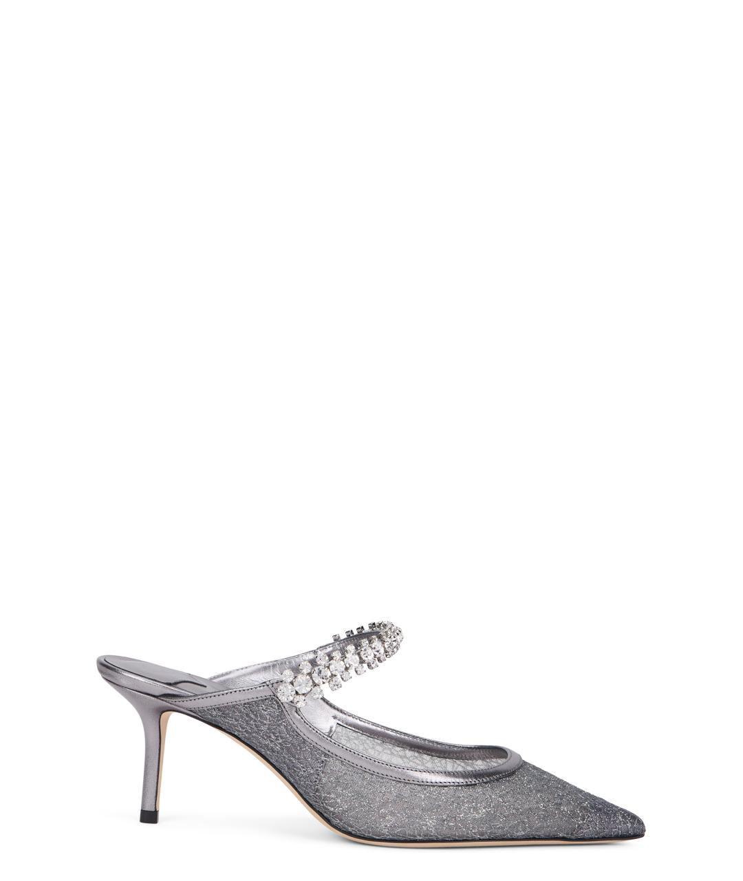 JIMMY CHOO Серебряные мюли, фото 1