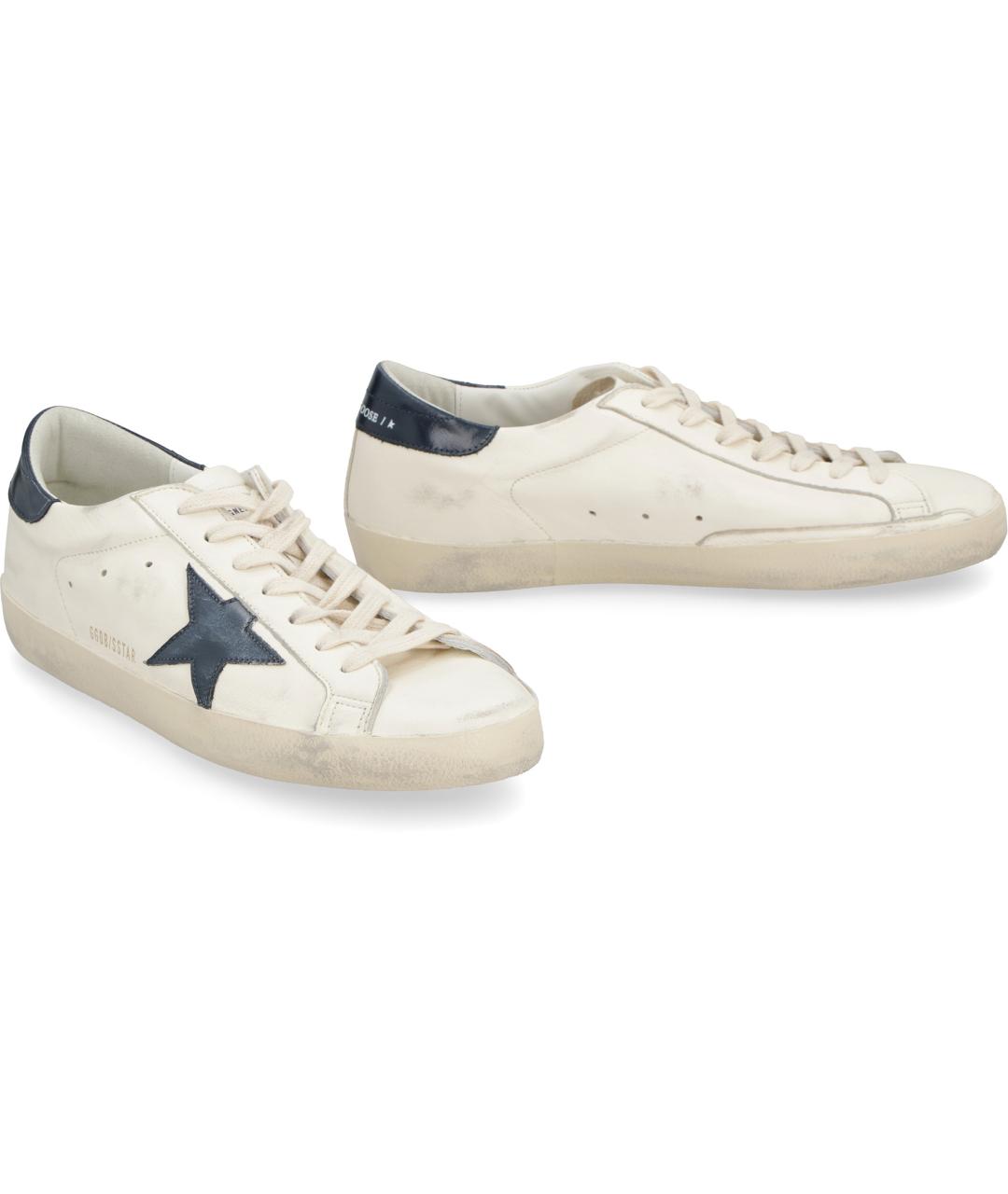 GOLDEN GOOSE Бежевые кожаные низкие кроссовки / кеды, фото 3