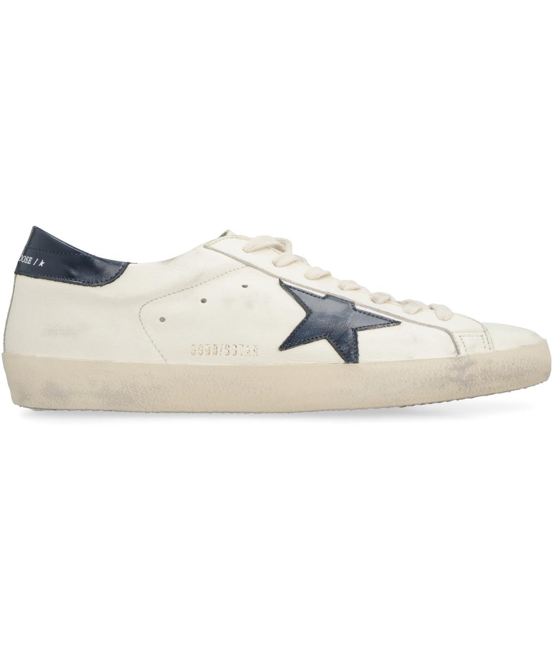 GOLDEN GOOSE Бежевые кожаные низкие кроссовки / кеды, фото 2
