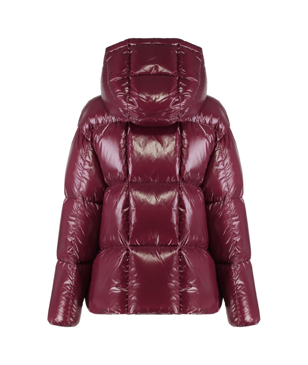 MONCLER Бордовый полиамидовый пуховик, фото 2