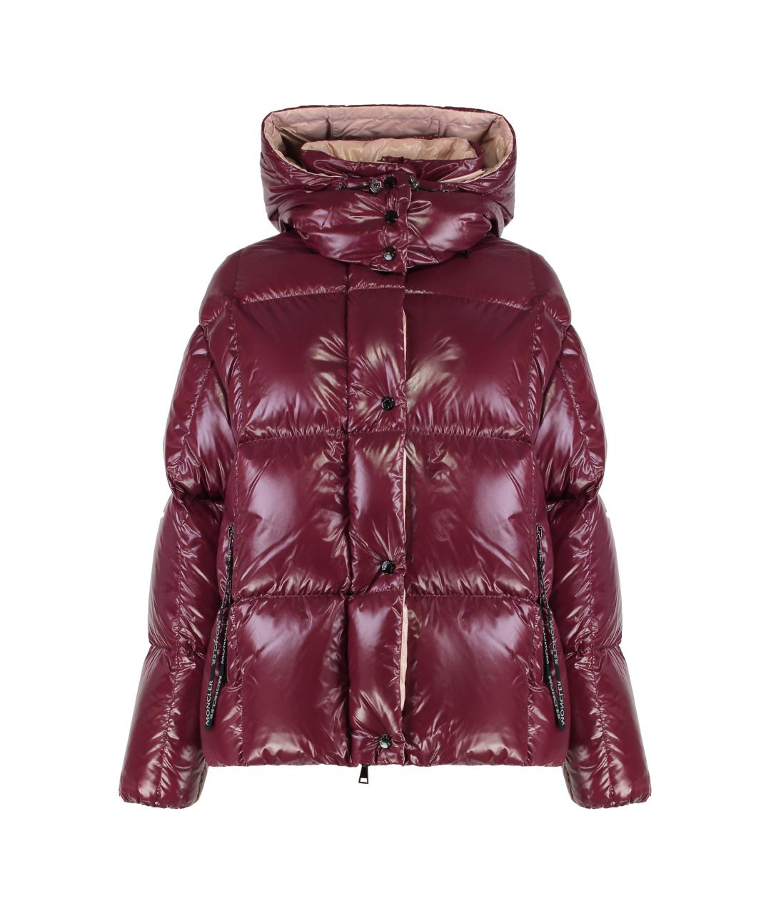 MONCLER Бордовый полиамидовый пуховик, фото 1