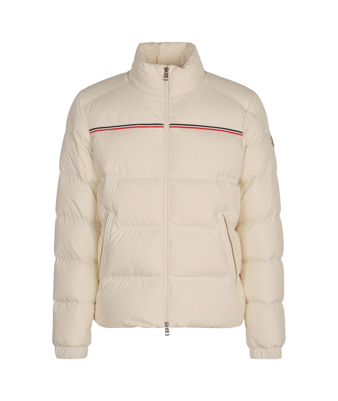 MONCLER Белый полиэстеровый пуховик, фото 1