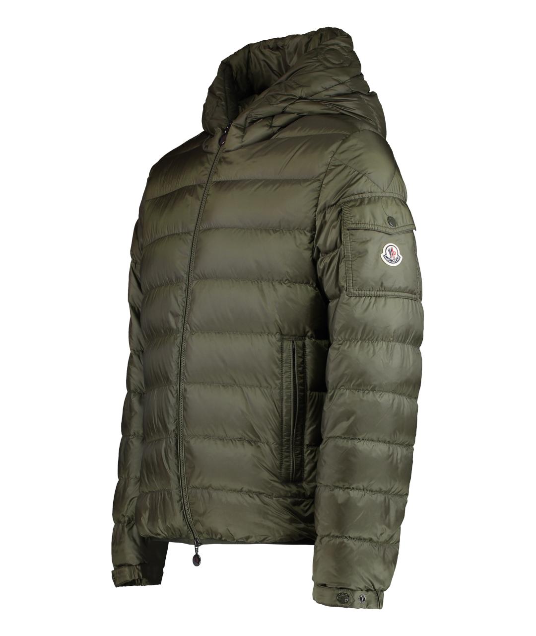 MONCLER Зеленый полиамидовый пуховик, фото 2