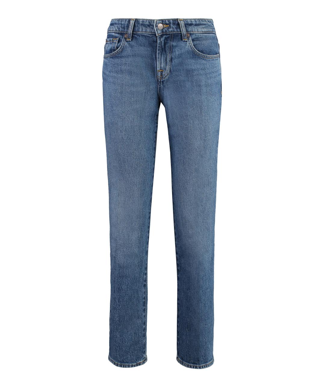 7 FOR ALL MANKIND Синие хлопковые прямые джинсы, фото 1