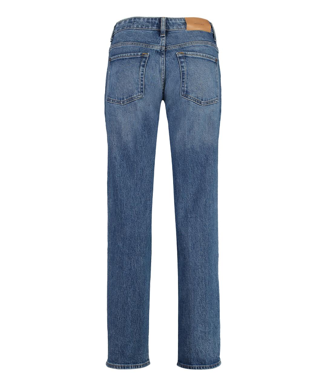7 FOR ALL MANKIND Синие хлопковые прямые джинсы, фото 2