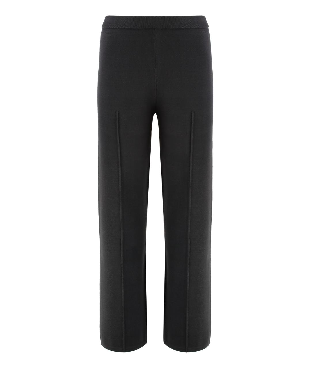 CALVIN KLEIN Черные вискозные прямые брюки, фото 1