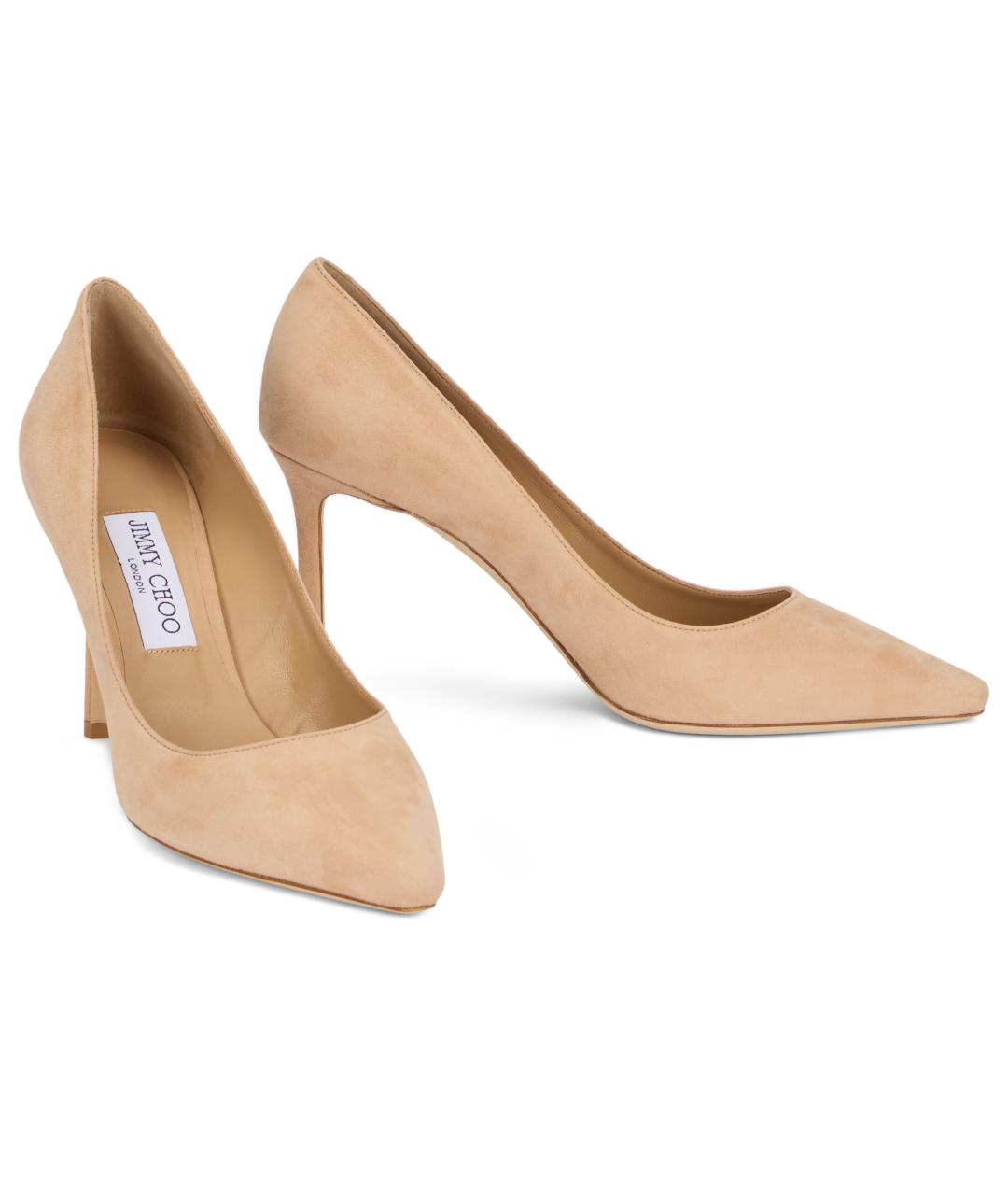 JIMMY CHOO Бежевые кожаные туфли, фото 2