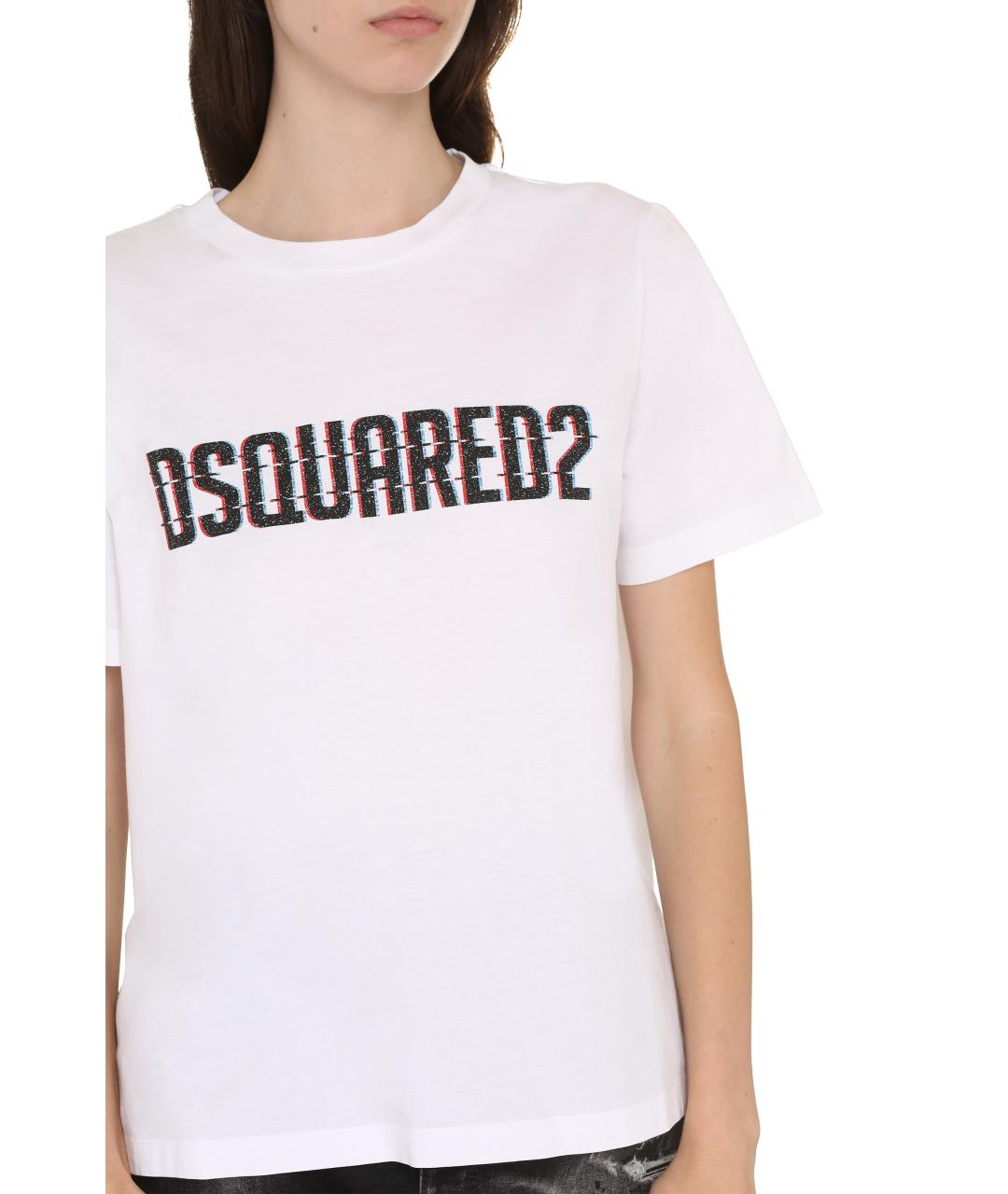 DSQUARED2 Белая хлопковая футболка, фото 5