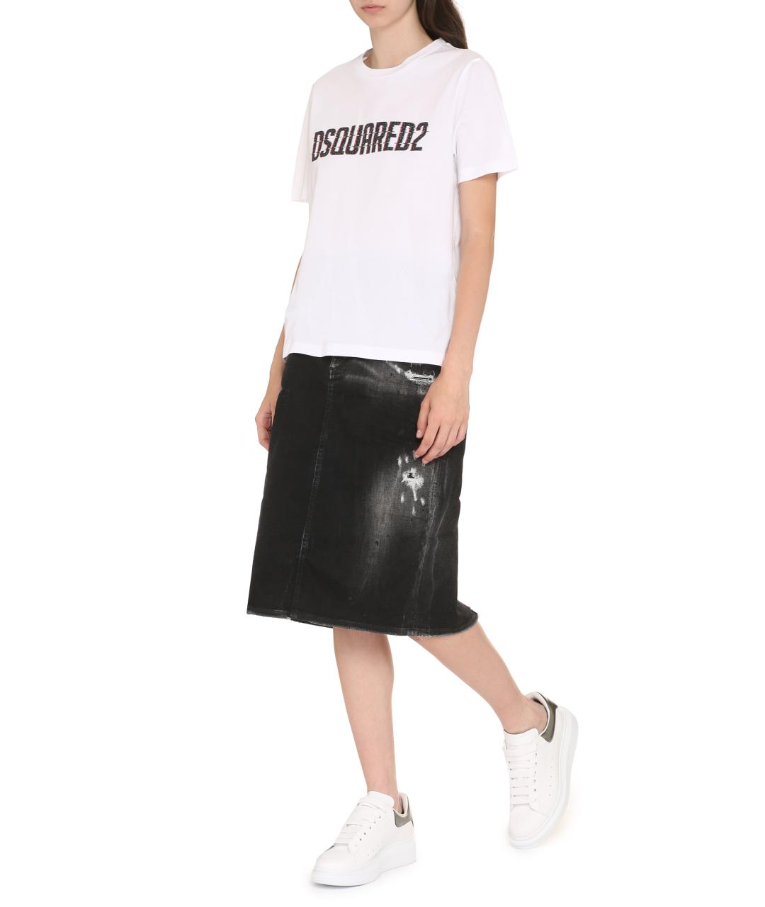 DSQUARED2 Белая хлопковая футболка, фото 3
