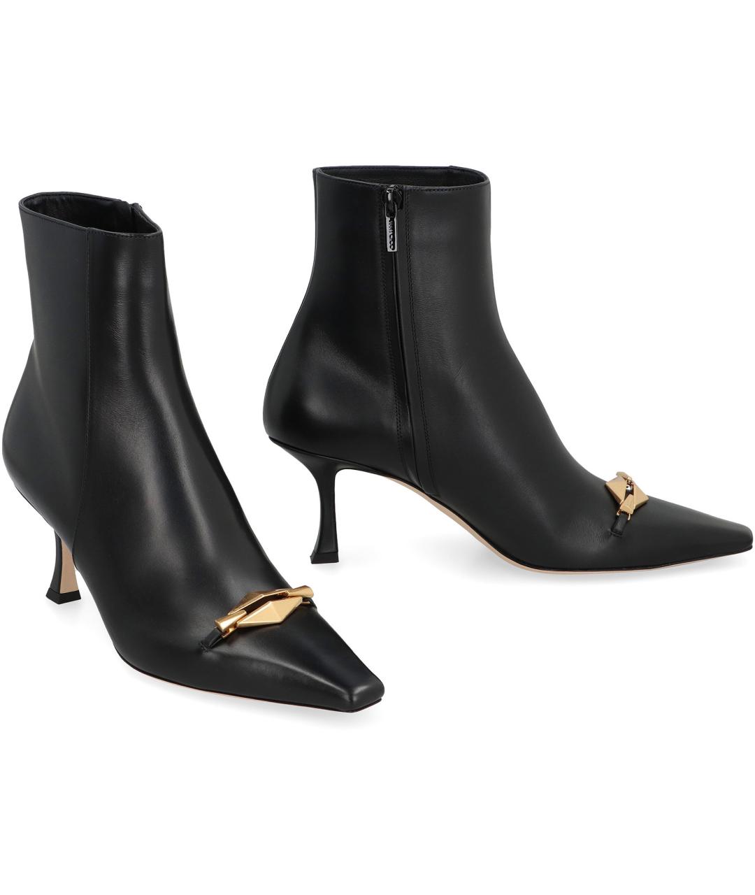 JIMMY CHOO Черные кожаные ботильоны, фото 2