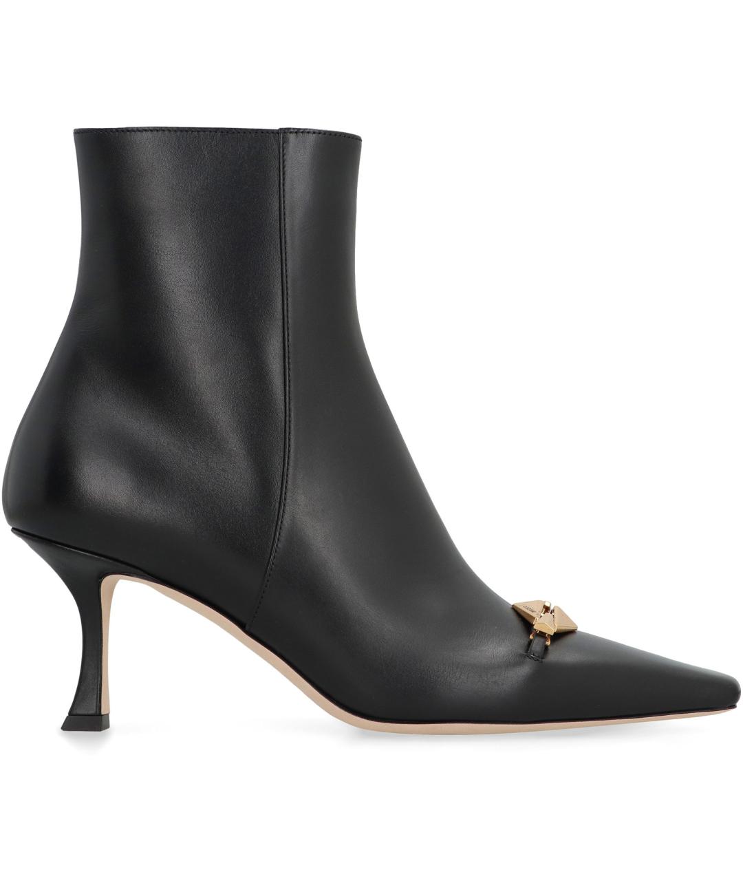 JIMMY CHOO Черные кожаные ботильоны, фото 1