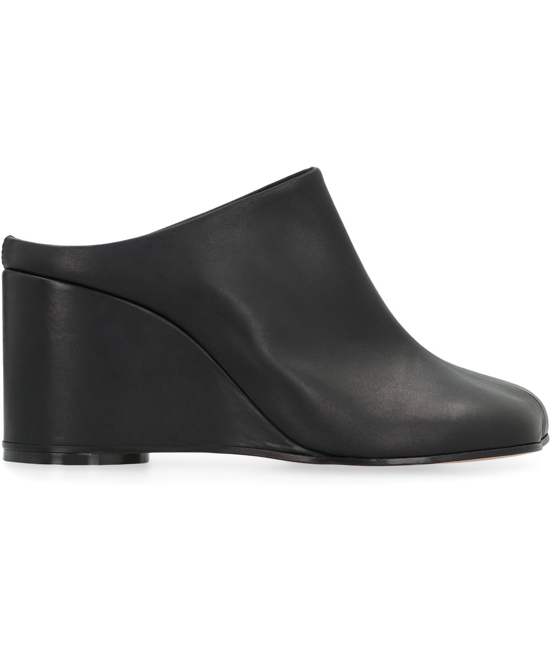 MM6 MAISON MARGIELA Черные кожаные сабо, фото 2