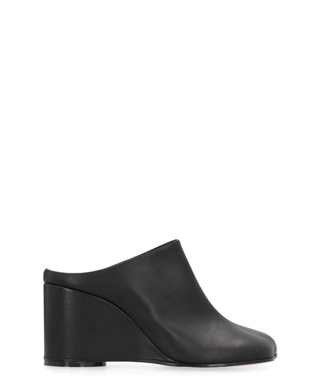 MM6 MAISON MARGIELA Черные кожаные сабо, фото 1