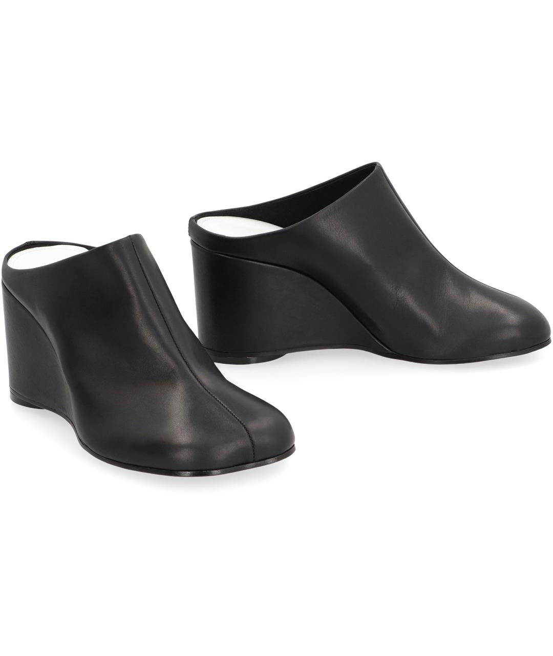 MM6 MAISON MARGIELA Черные кожаные сабо, фото 3