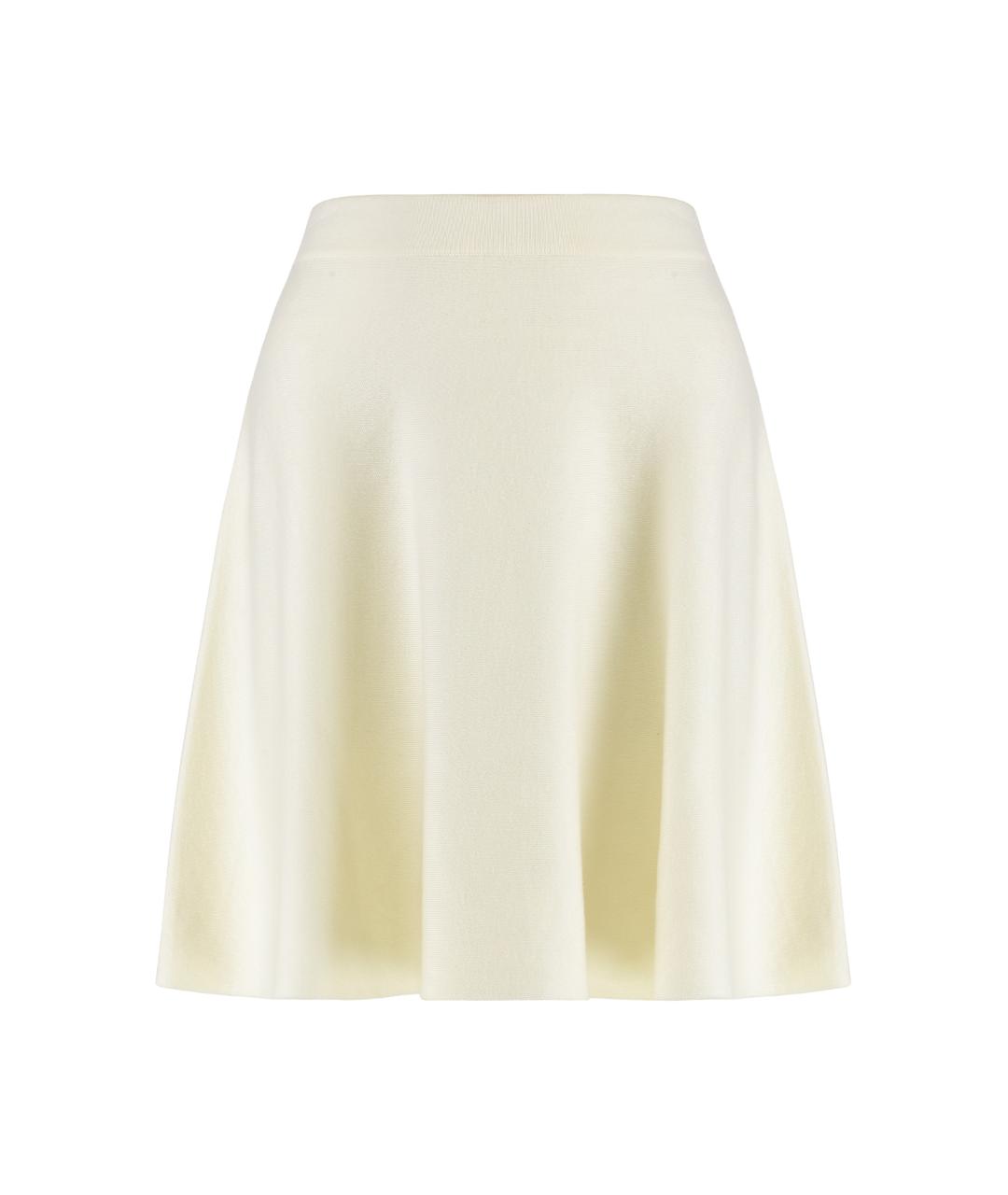 MAX MARA Белая шерстяная юбка мини, фото 1