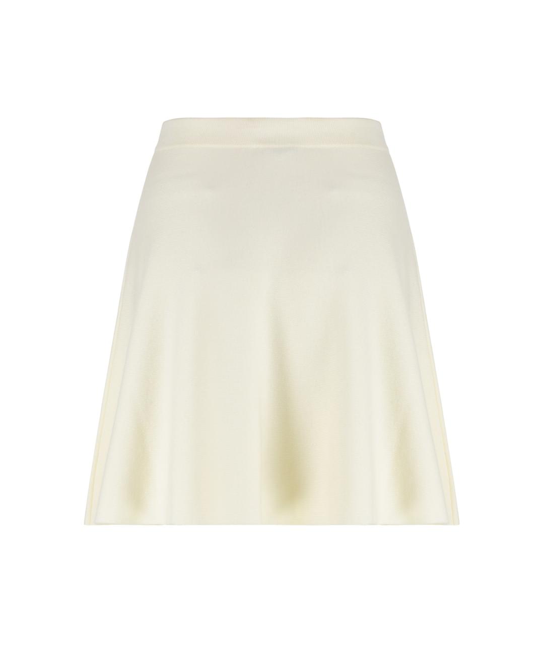 MAX MARA Белая шерстяная юбка мини, фото 2
