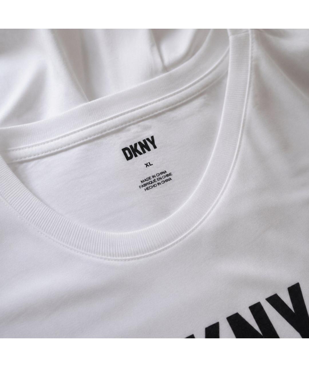 DKNY Белая хлопковая футболка, фото 6