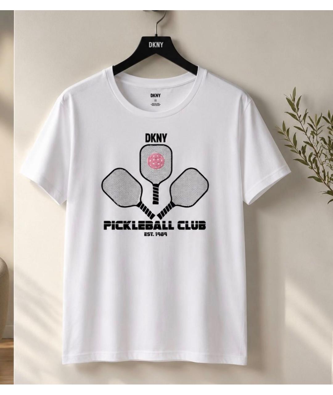 DKNY Белая хлопковая футболка, фото 7