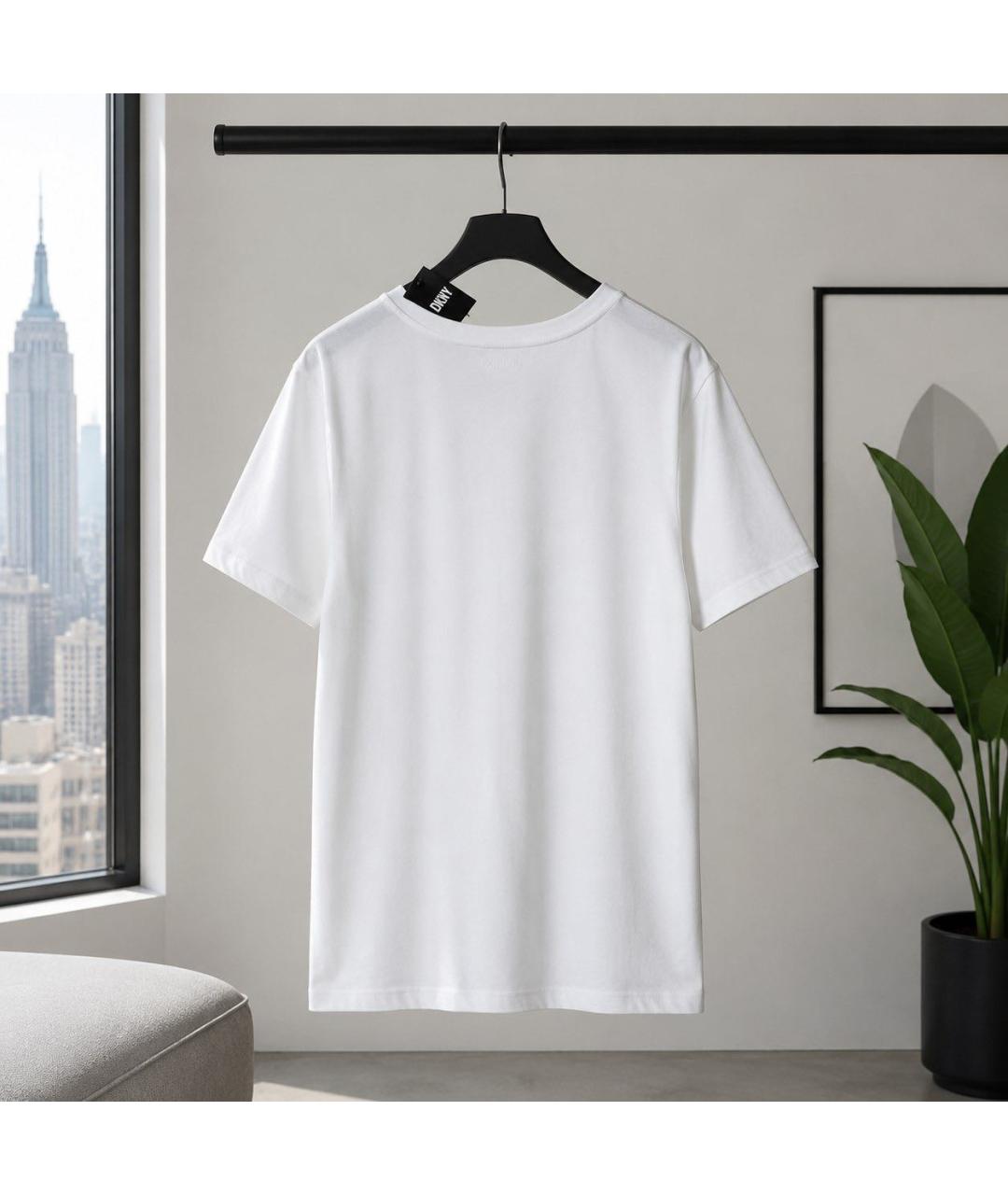 DKNY Белая хлопковая футболка, фото 2