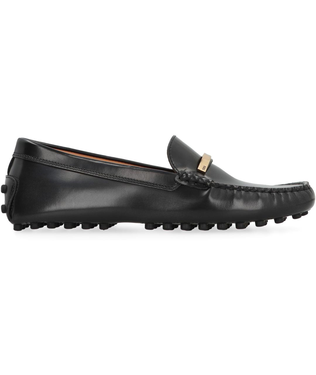 TOD'S Черные кожаные лоферы, фото 1