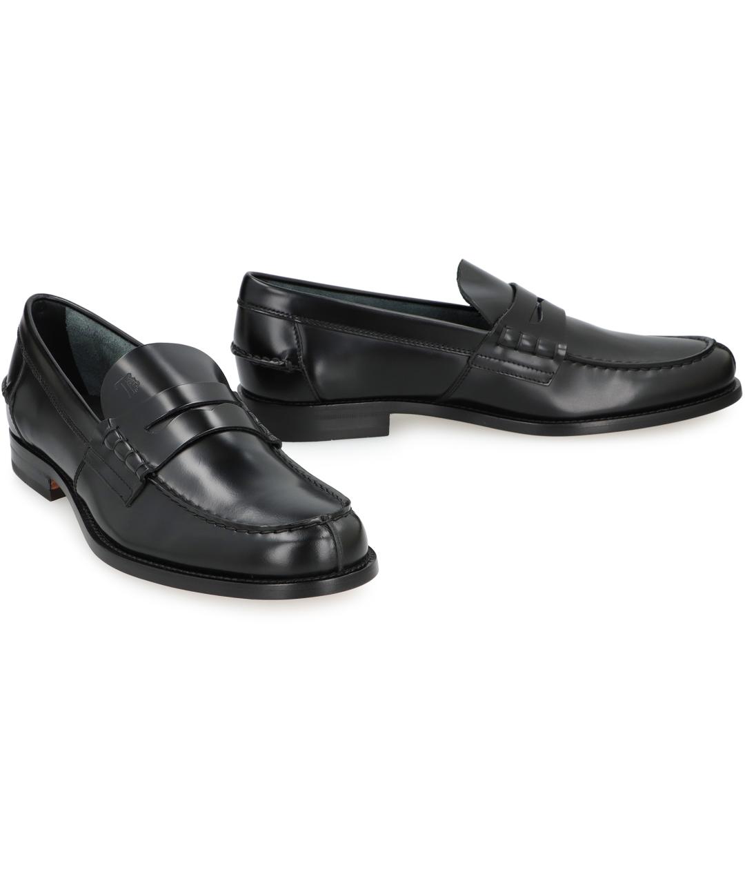 TOD'S Черные кожаные лоферы, фото 2