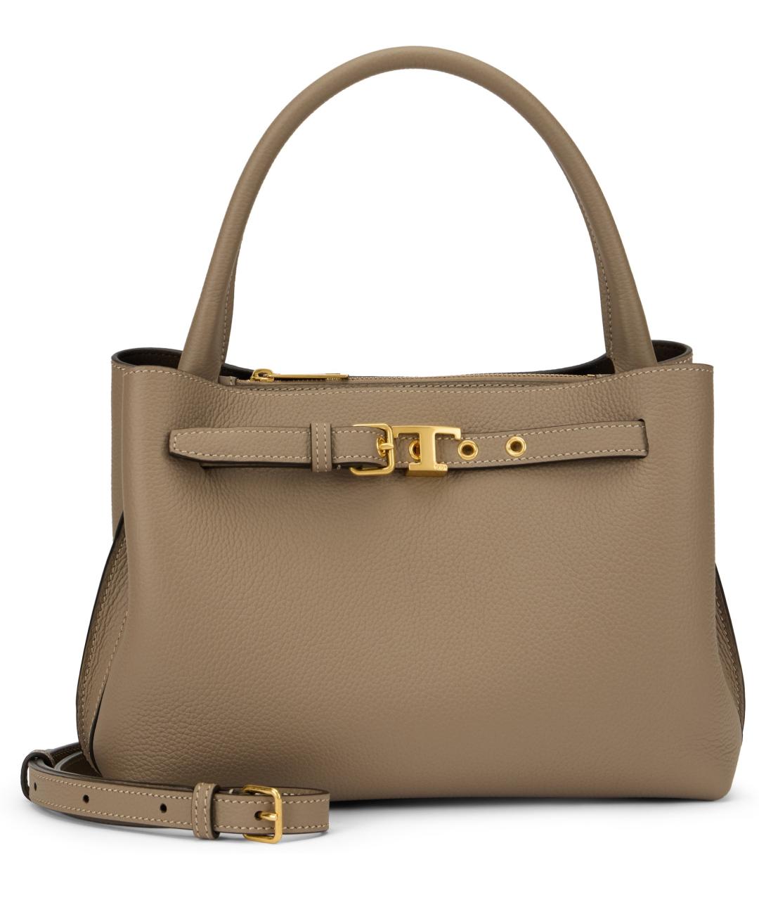 TOD'S Бежевая кожаная сумка тоут, фото 2