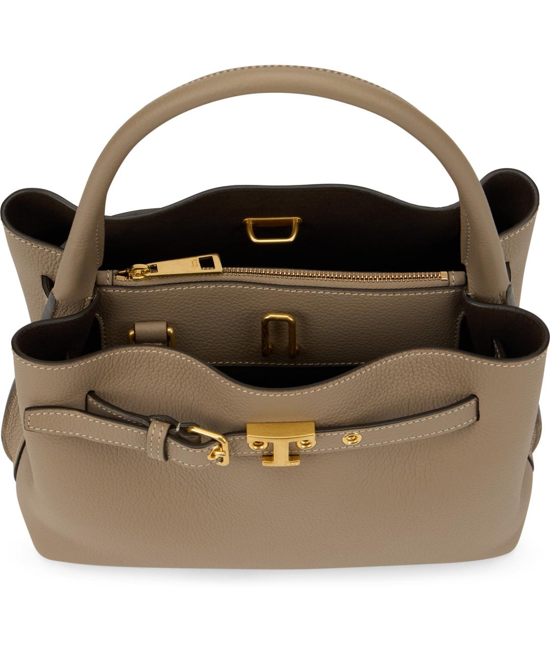 TOD'S Бежевая кожаная сумка тоут, фото 6