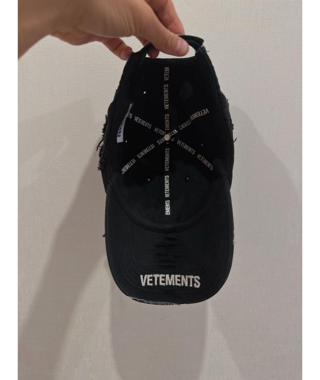VETEMENTS Черная хлопковая кепка, фото 3