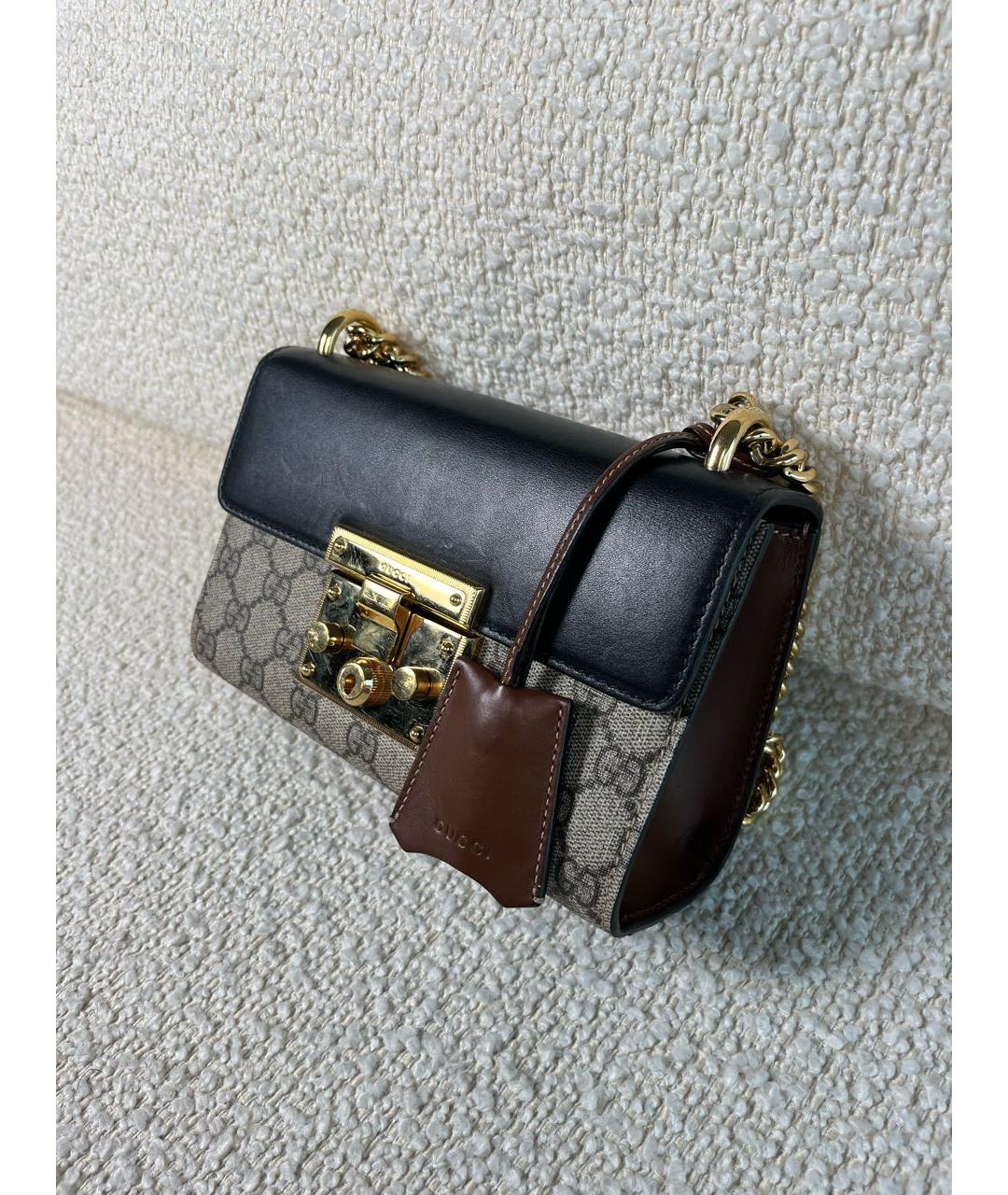 GUCCI Черная кожаная сумка через плечо, фото 5
