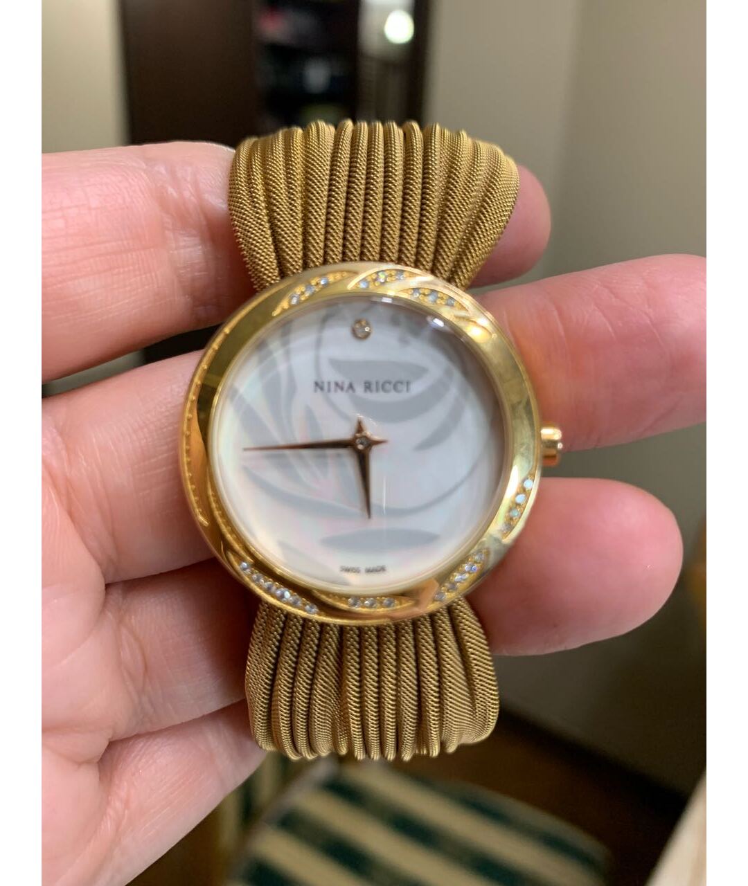 NINA RICCI Золотые металлические часы, фото 7