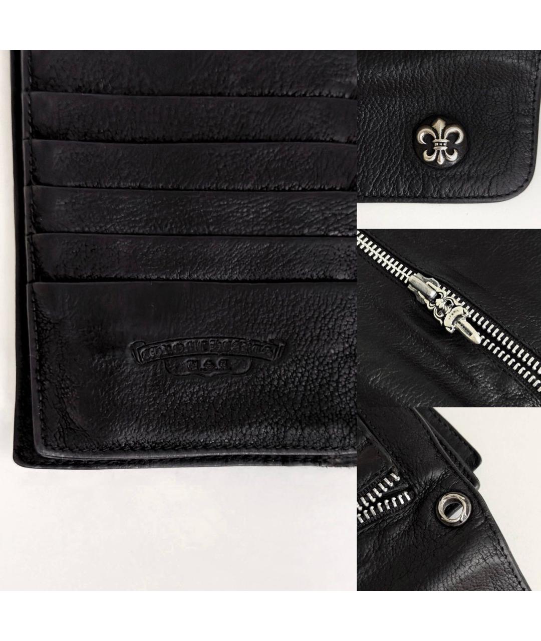 CHROME HEARTS Черный кожаный кошелек, фото 2